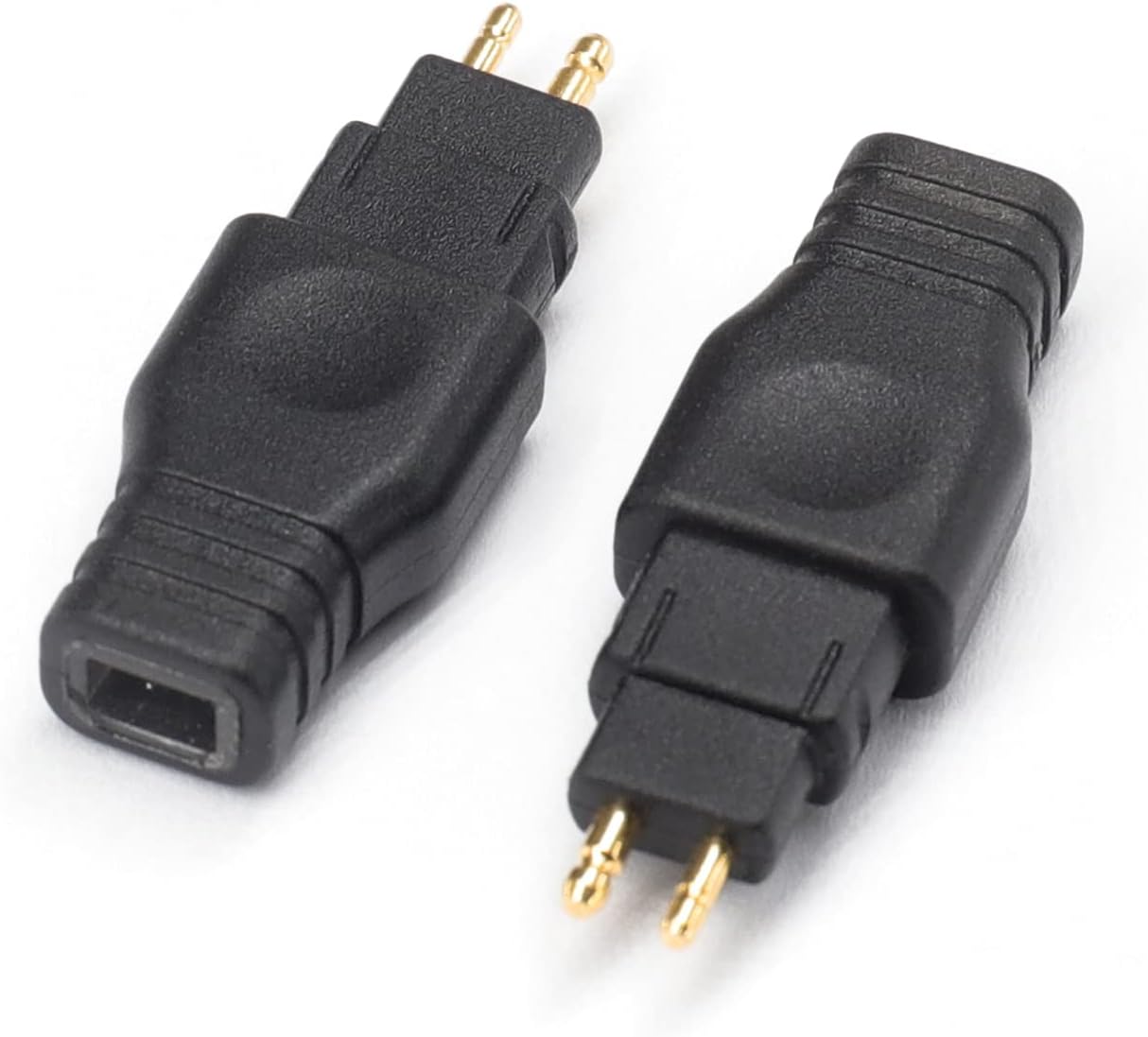 cooyin 0.78mm (リケーブル側) to HD580 (イヤホン側) アダプタ 千住銀入り錫はんだ 2U"金メッキプラグ 一体射出成形技術 音質劣化なし 線材テスト作業用 1ペア ブラック