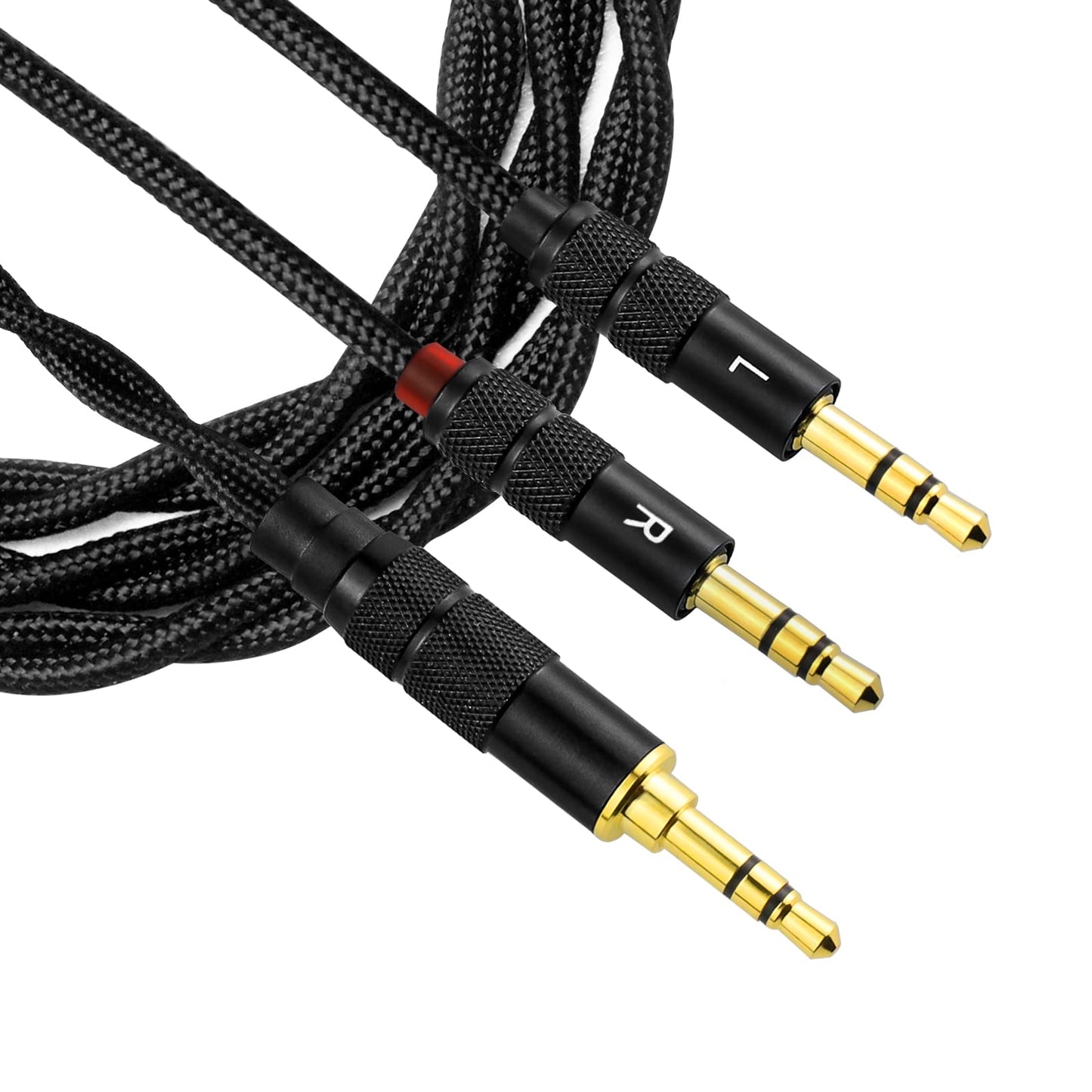 cooyin イヤホン・ヘッドホンリケーブル 4.4mm(5極)⇔3.5mm(3極)*2銀メッキ単結晶銅 8芯 リケーブ