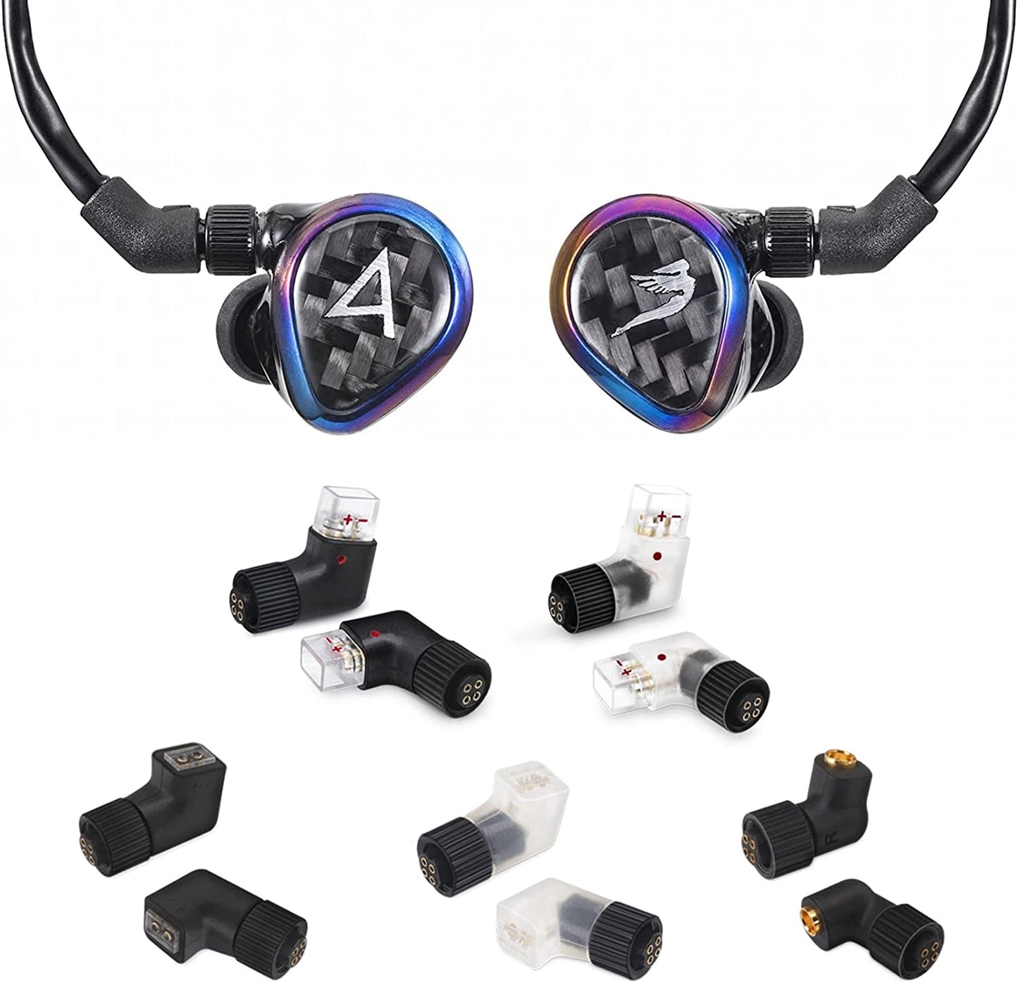 cooyin JH-2Pin-P 変換コネクター コネクターキット Astell&Kern用 JH Audio 4Pinシリーズ用(オス) to 2Pinコネクタ(メス) Layla AION・Rosie・Laylaなど適合 2個セット ブラック