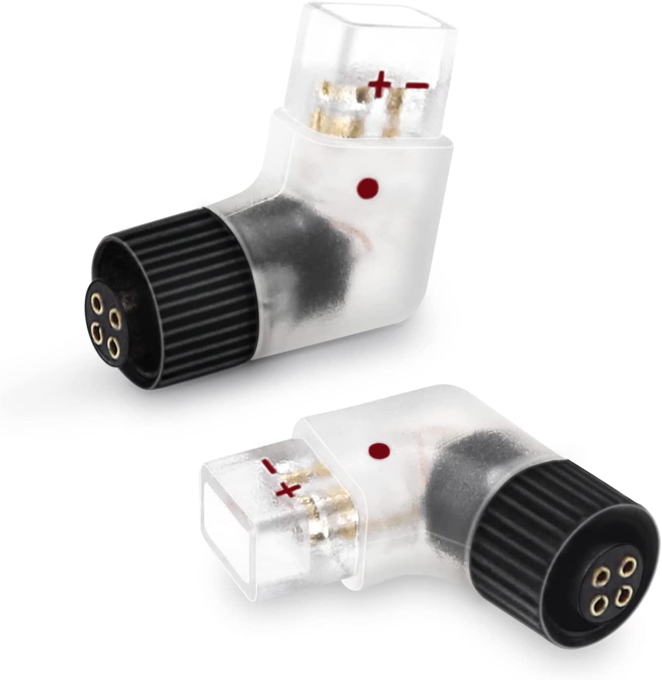 cooyin JH-2Pin-A 変換コネクター コネクターキット Astell&Kern用 JH Audio 4Pinシリーズ用(オス) to 2Pinコネクタ(メス) Layla AION・Rosie・Laylaなど適合 2個セット ブラック