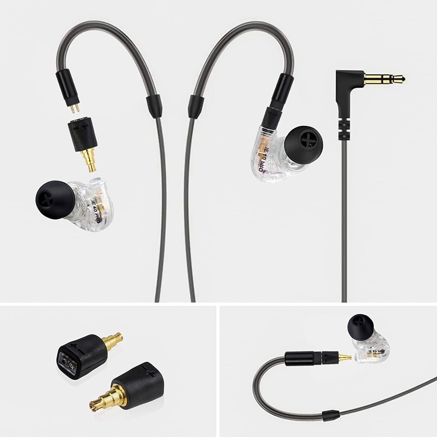 cooyin IE40Pro-2Pin 変換コネクター コネクターキット ゼンハイザー用 IE40Proコネクタ(オス) - 2Pinコネクタ 0.78mm(メス) 2個セット