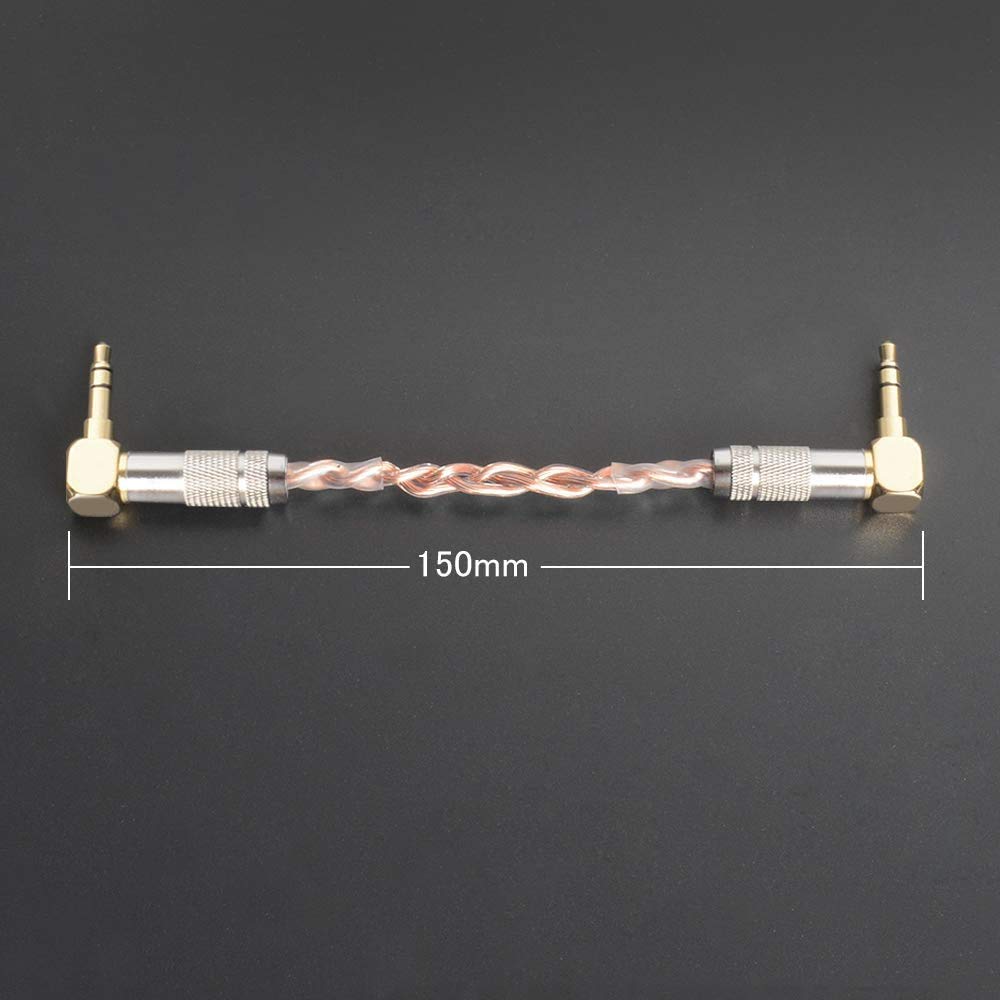 cooyin オーディオケーブル 3.5mm 単結晶無酸素銅 ヘッドホンアンプに適合する 両側L型