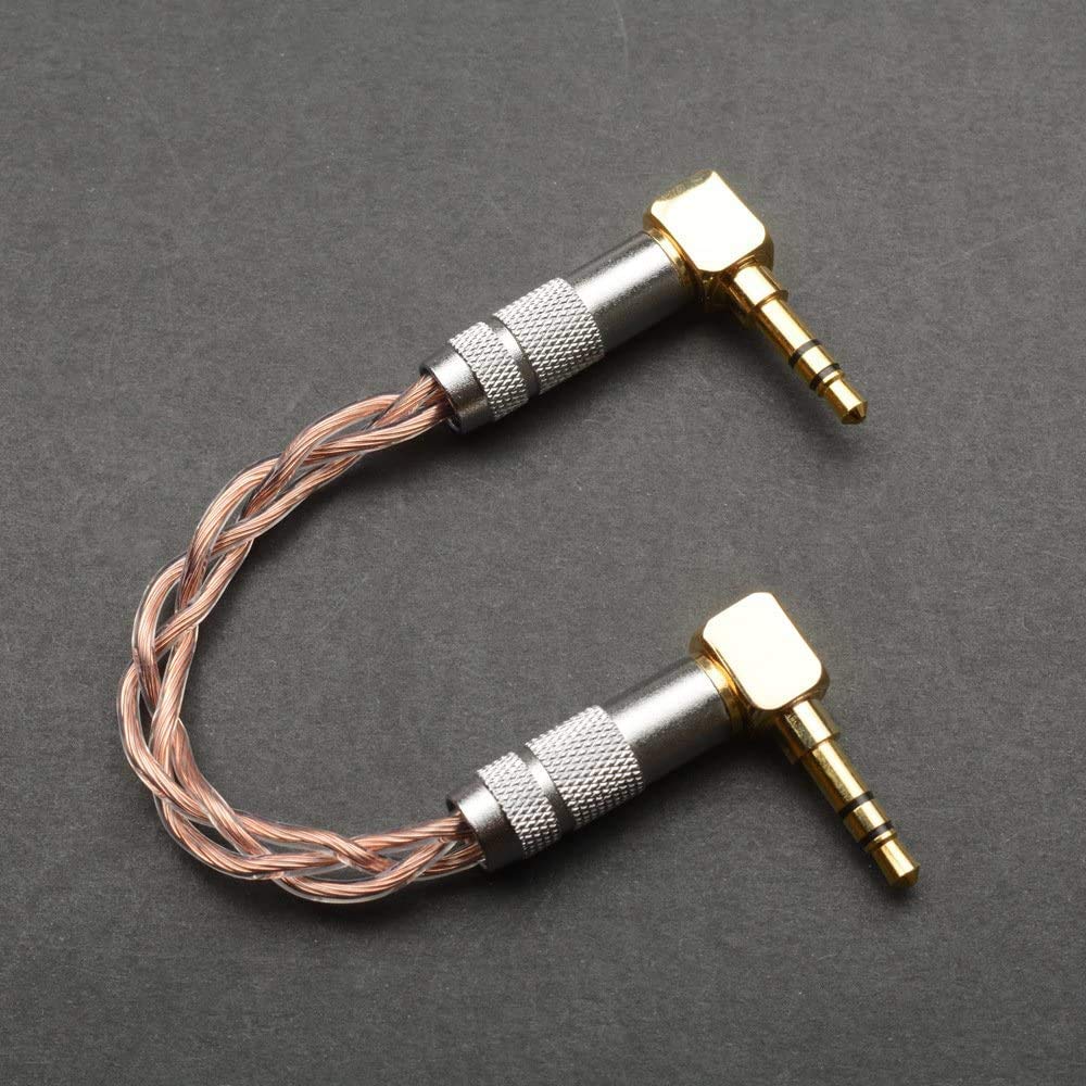 cooyin オーディオケーブル 3.5mm 単結晶無酸素銅 ヘッドホンアンプに適合する 両側L型