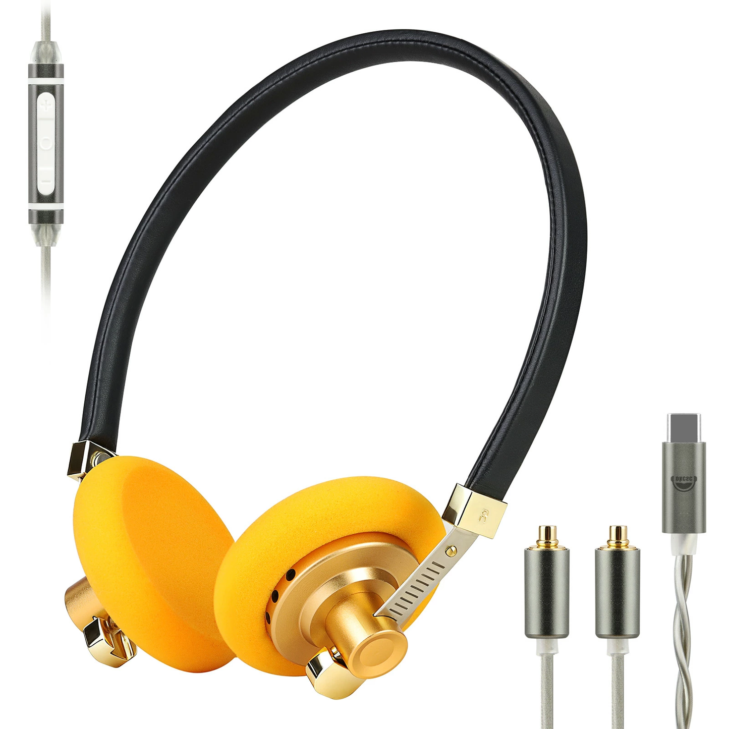 cooyin g40 有線ヘッドホン スタイリッシュレトロデザイン 高品質ステンレスヘッドバンド カスタマイズ可能 軽量 レトロ 持ち運び便利 Android & IOSのスマホ