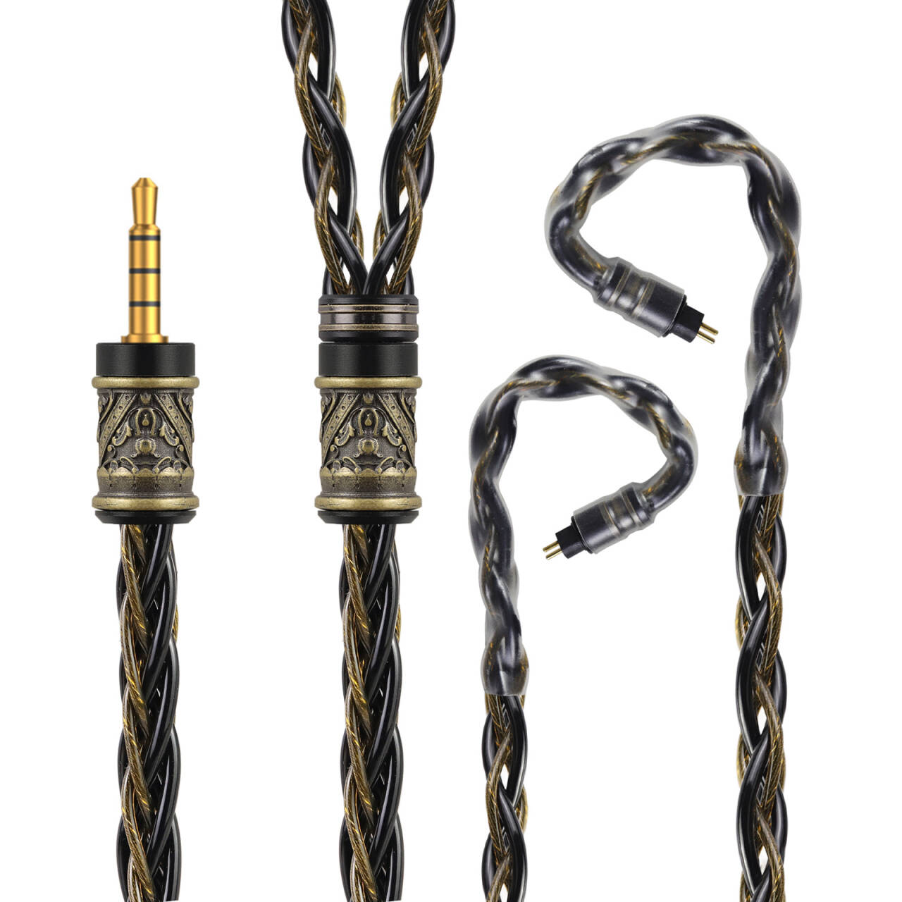 cooyin odin 0.78 2Pin アップグレードケーブル セラミック グラフェン 油浸金銀銅 OFC 金メッキ プラグ カーボンシェル レトロ彫刻