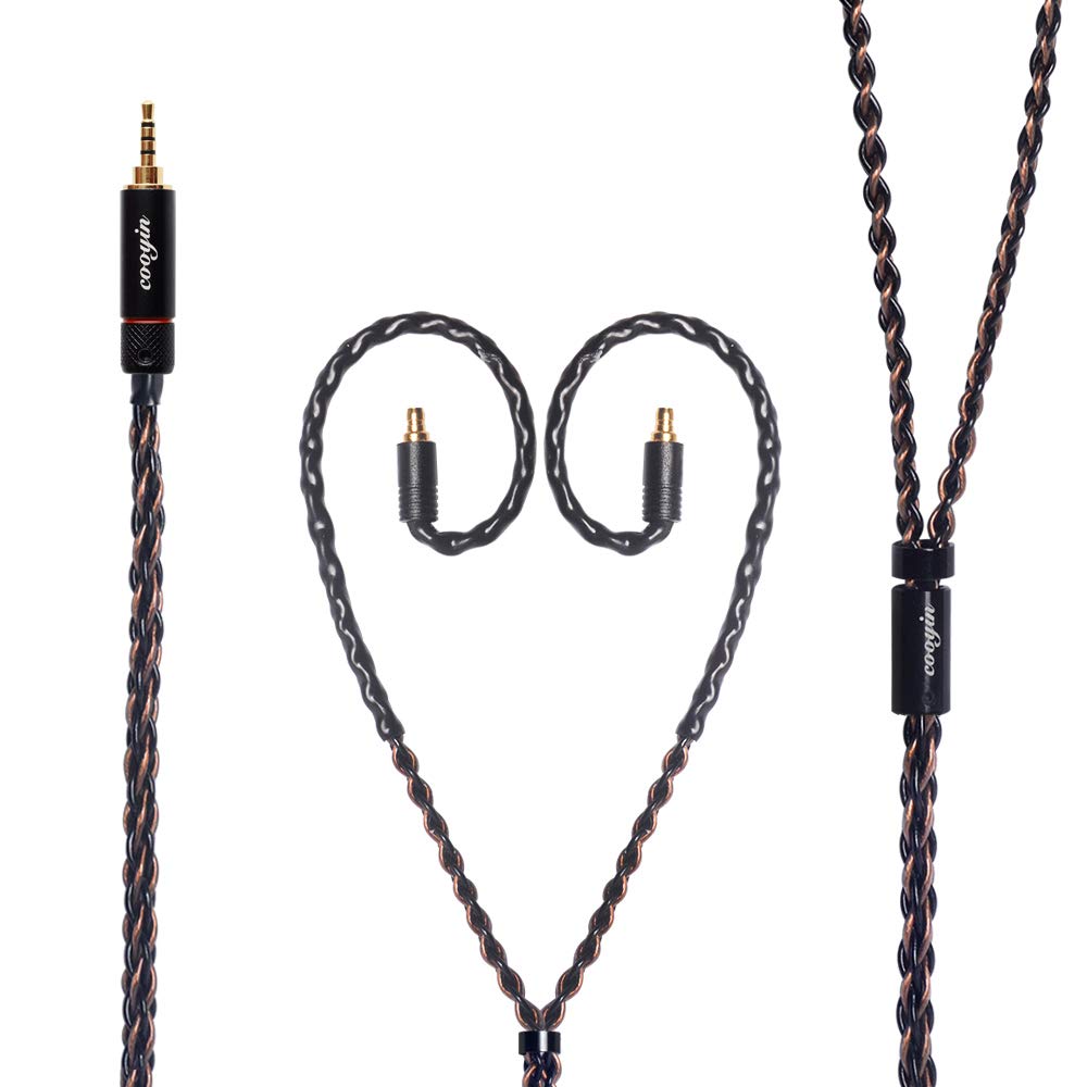 cooyin リケーブル イヤホン ケーブル OCC 8芯 単結晶銅と銀メッキ単結晶銅 Sennheiser用 ie500pro、ie400pro、ie100pro等に適合 2.5mm ストレート型