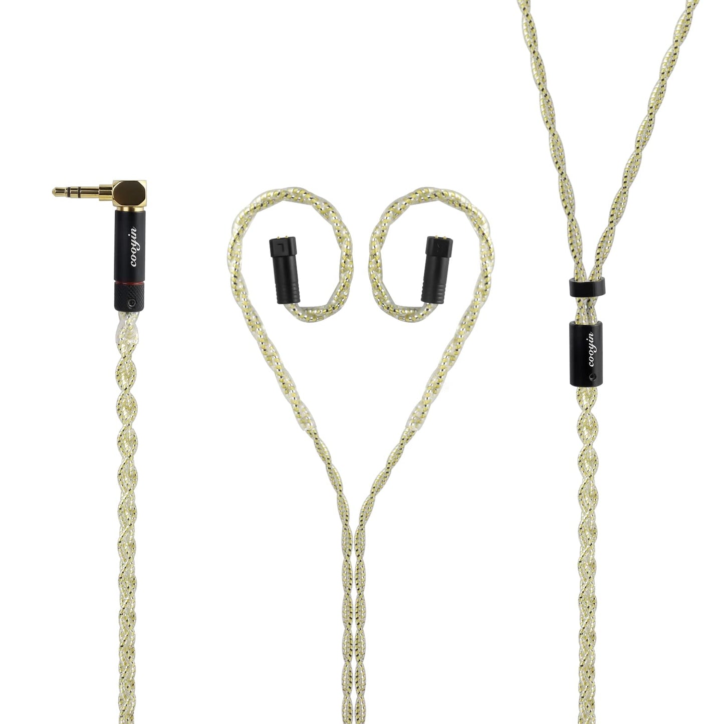 cooyin MMCX 4芯 金メッキ単結晶銀 リケーブル