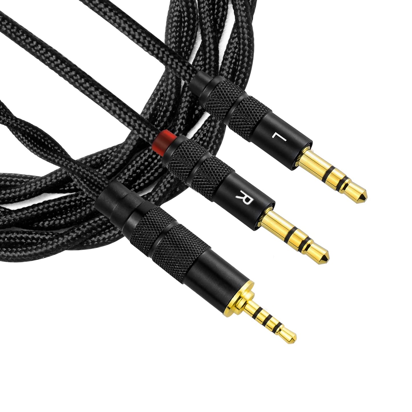 cooyin イヤホン・ヘッドホンリケーブル 4.4mm(5極)⇔3.5mm(3極)*2銀メッキ単結晶銅 8芯 リケーブ