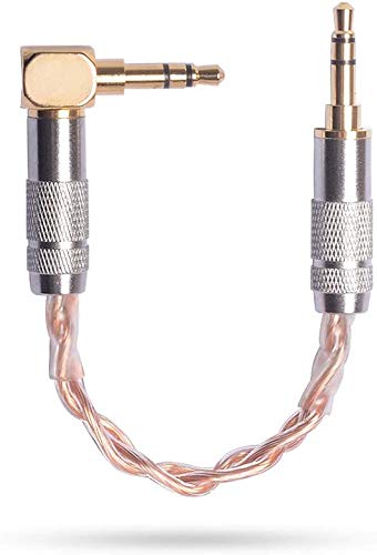 cooyin オーディオケーブル 3.5mm 単結晶無酸素銅 ヘッドホンアンプに適合する 両側L型
