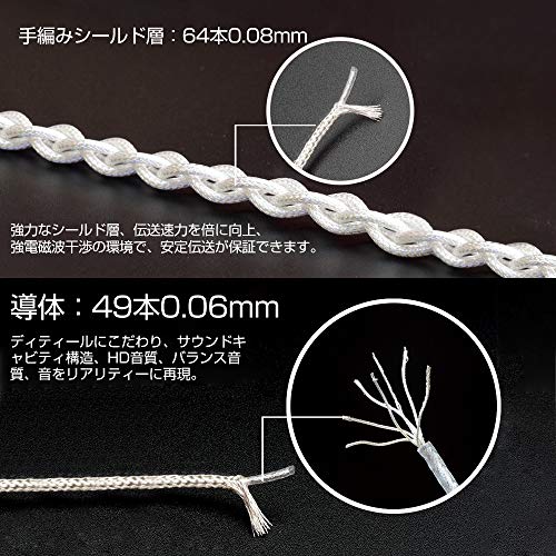 cooyin 4芯銀メッキ単結晶銅リケーブル