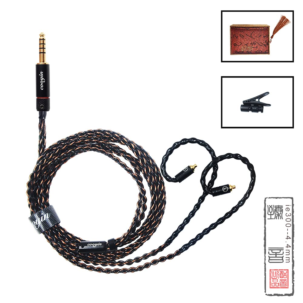 cooyin リケーブル Sennheiser用 イヤホン・ヘッドホン ケーブル 8芯 単結晶銅+銀メッキ単結晶銅 バランス ie100・ie300・ie900に適合 4.4mm L型