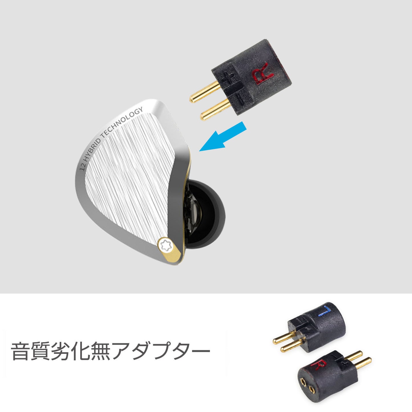 cooyin 0.78 2PIN(イヤホン側)to 0.75 2PIN(リケーブル側) アダプター コネクター 音質劣化なし簡潔 精緻 線材テスト作業用 ミニタイプ SHUOER CONDUCTOR SINGER BA10 AS10 ZS10..に対応