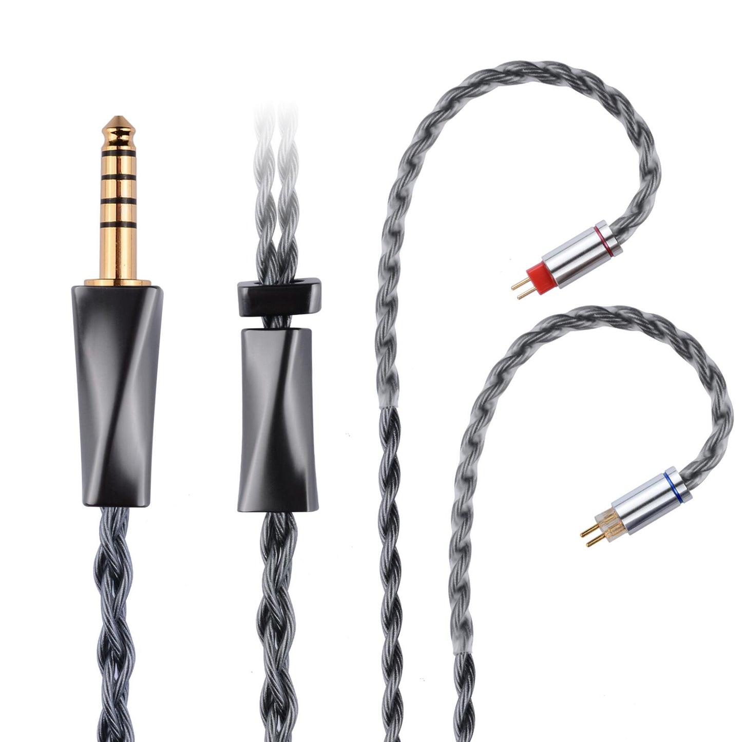 Cooyin F4 イヤホンケーブル 0.78 2PIN QDC 高純度OFC銀メッキ 高純度単結晶銅4芯リケーブル3.5MM 4.4MM TypeC KZ BA10/AS10/ZS10/ZSR/ZST/ED12/ES3/ES4/KZZS10などに対応