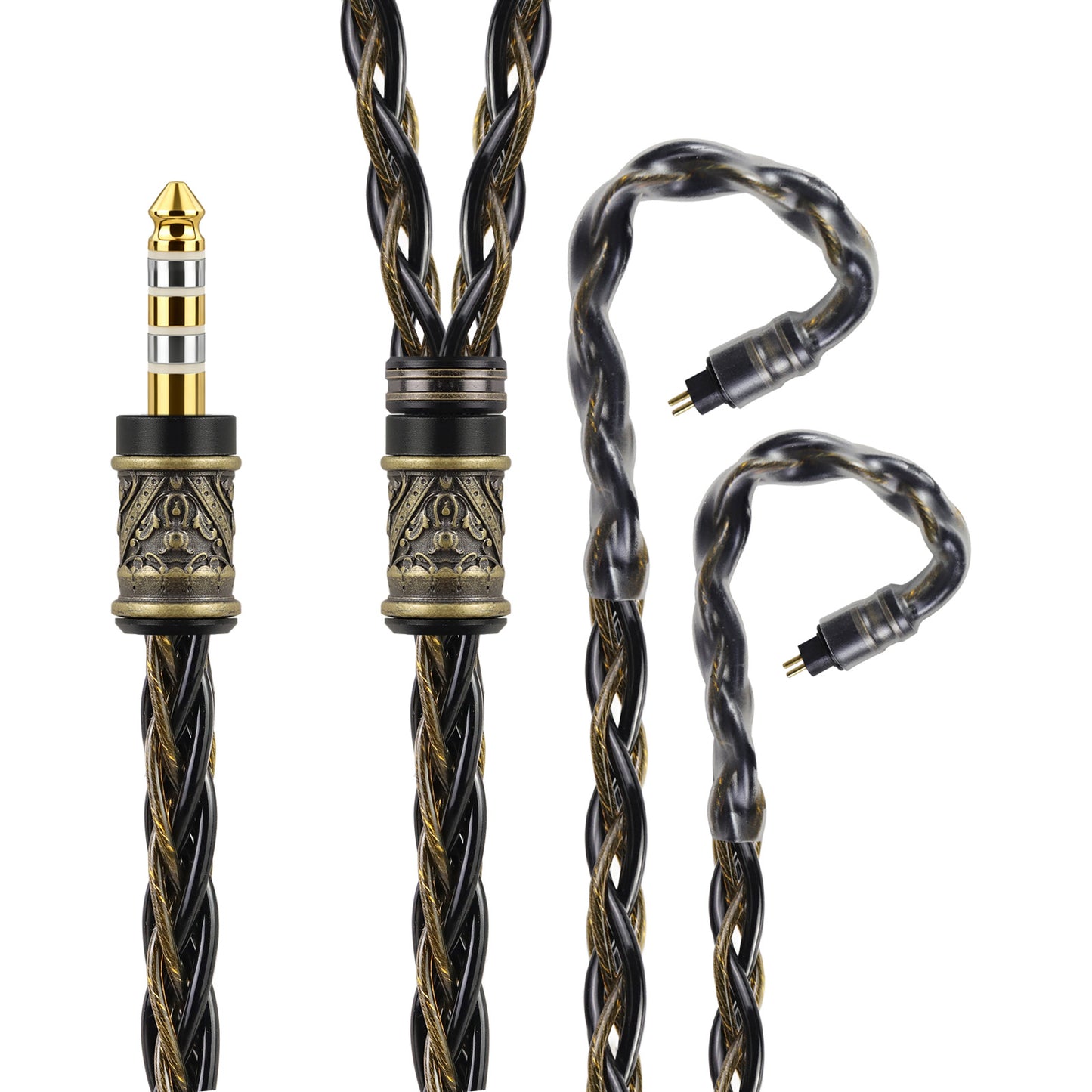 cooyin  odin 0.78 2Pin アップグレードケーブル セラミック グラフェン 油浸金銀銅 OFC 金メッキ プラグ カーボンシェル レトロ彫刻