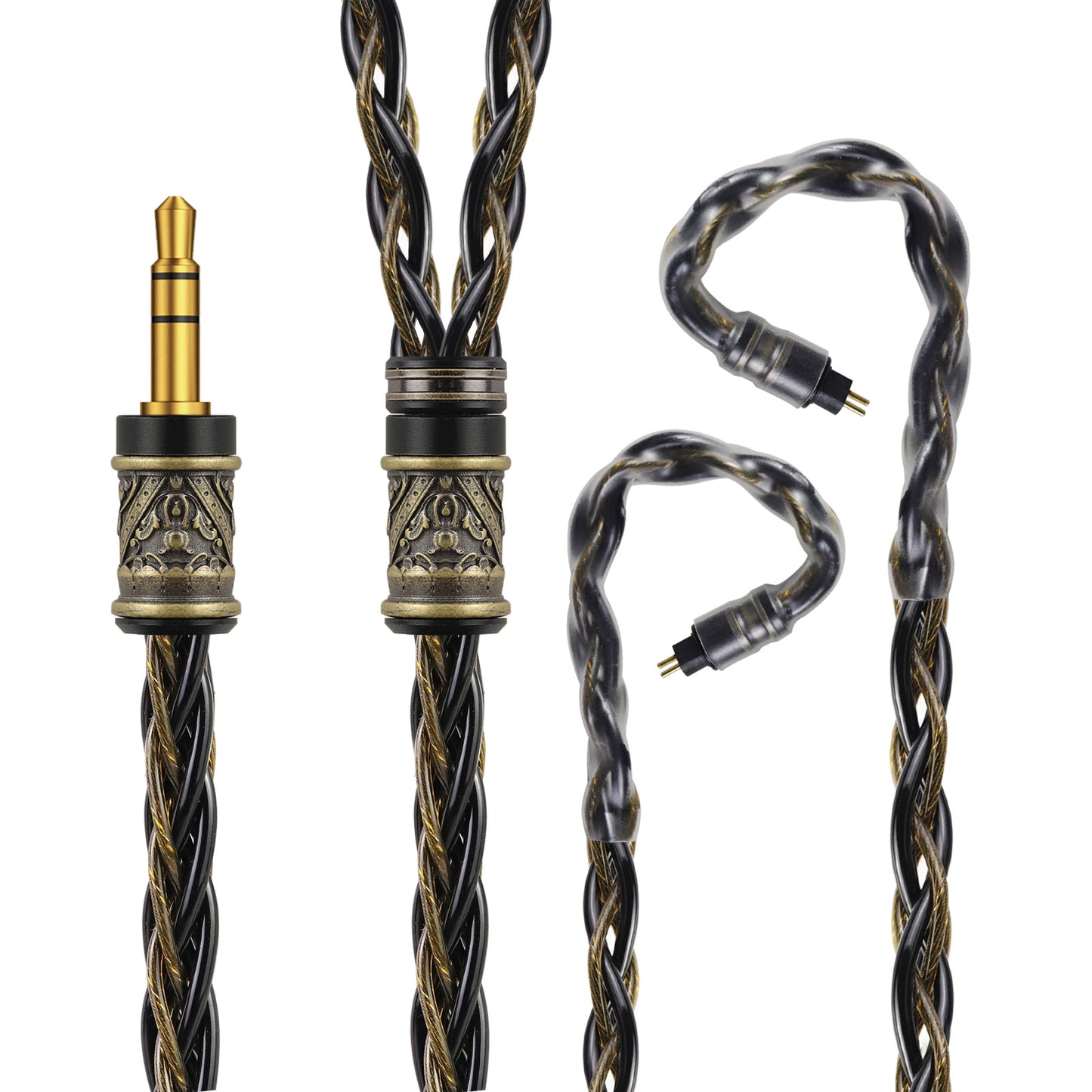 cooyin  odin 0.78 2Pin アップグレードケーブル セラミック グラフェン 油浸金銀銅 OFC 金メッキ プラグ カーボンシェル レトロ彫刻