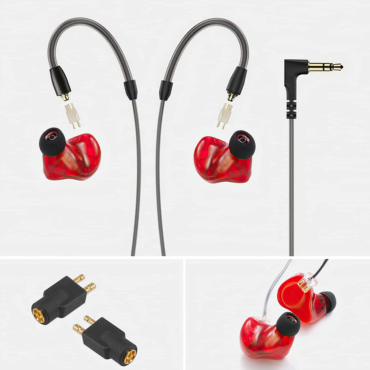 cooyin FitEar-MMCX 変換コネクター コネクターキット FitEar用 2Pinコネクタ（オス） to MMCXコネクタ（メス）  MH334・MH335DW・TG223・TG333・TG334など適合 2個セット 透明