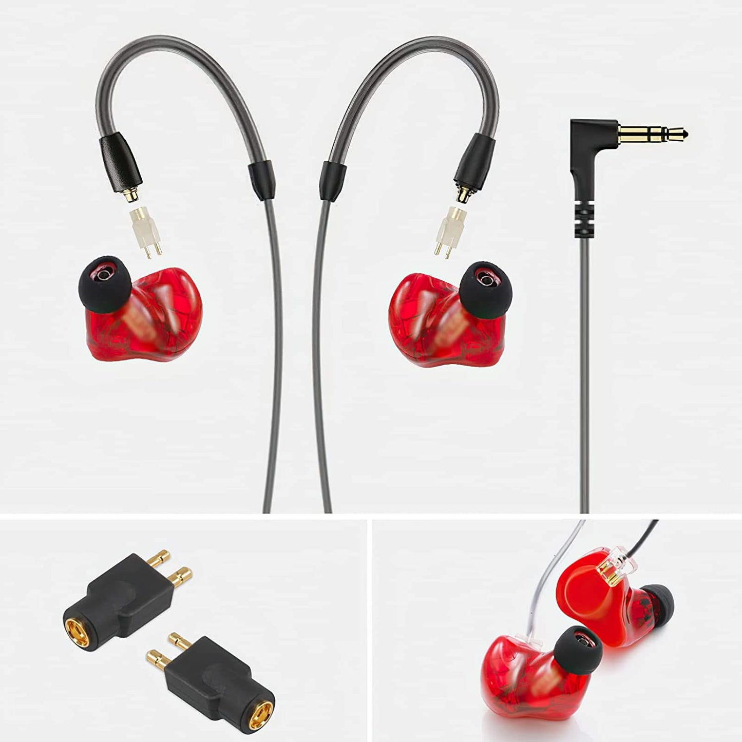 cooyin FitEar-MMCX 変換コネクター コネクターキット FitEar用 2Pinコネクタ（オス） to MMCXコネクタ（メス） MH334・MH335DW・TG223・TG333・TG334など適合 2個セット 透明