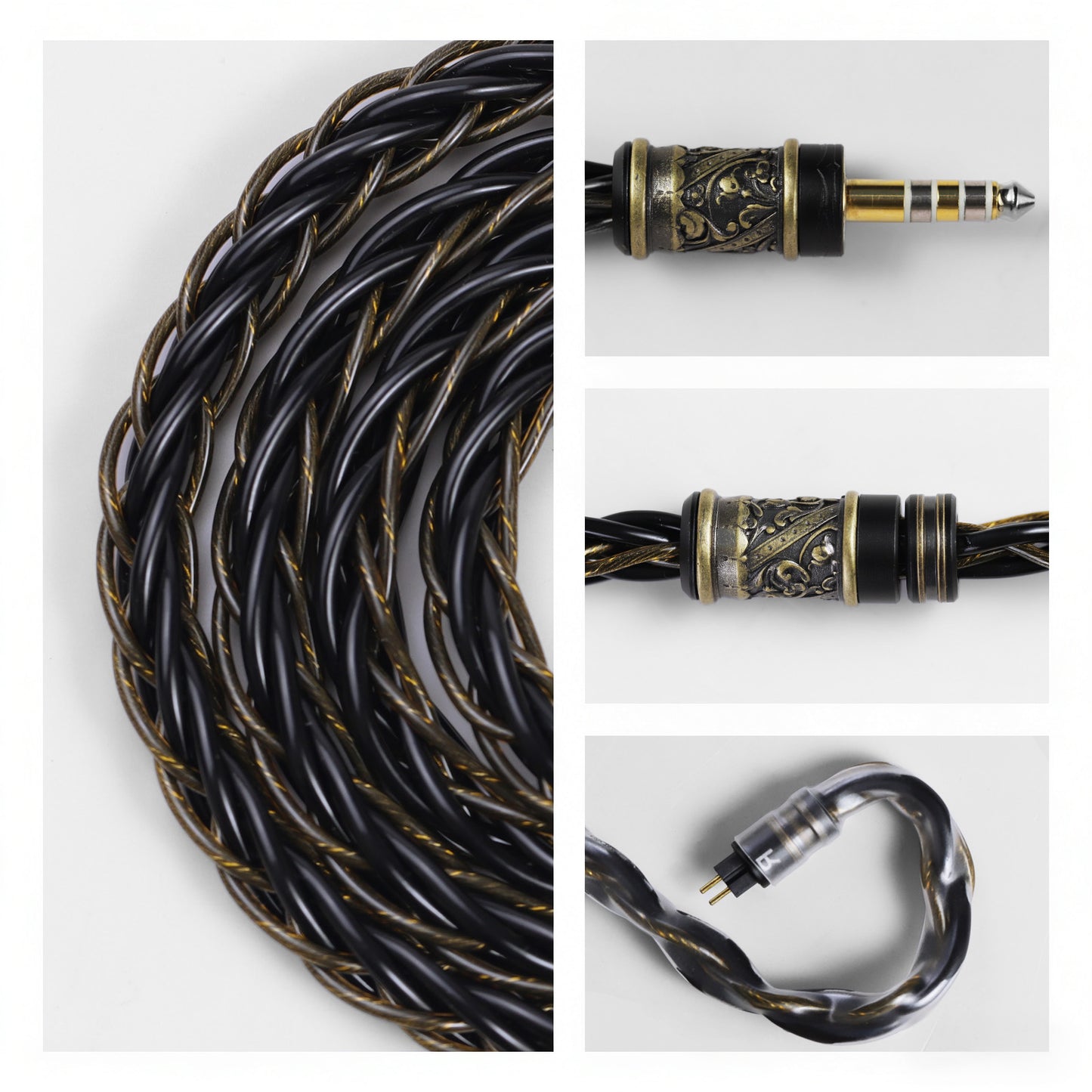 cooyin  odin 0.78 2Pin アップグレードケーブル セラミック グラフェン 油浸金銀銅 OFC 金メッキ プラグ カーボンシェル レトロ彫刻