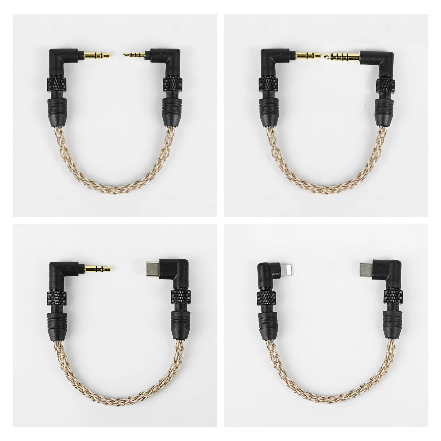 cooyin WTA5 AUX ケーブル オーディオ 2.5mm/3.5mm/4.4mm/Lightning/Type-C 交換用プラグ 5芯銀メッキ線+2芯銅メッキ線 6種類対応 ハイレゾ対応 高音質 7芯ハンドメイド 24K金メッキ 耐久性 高互換性