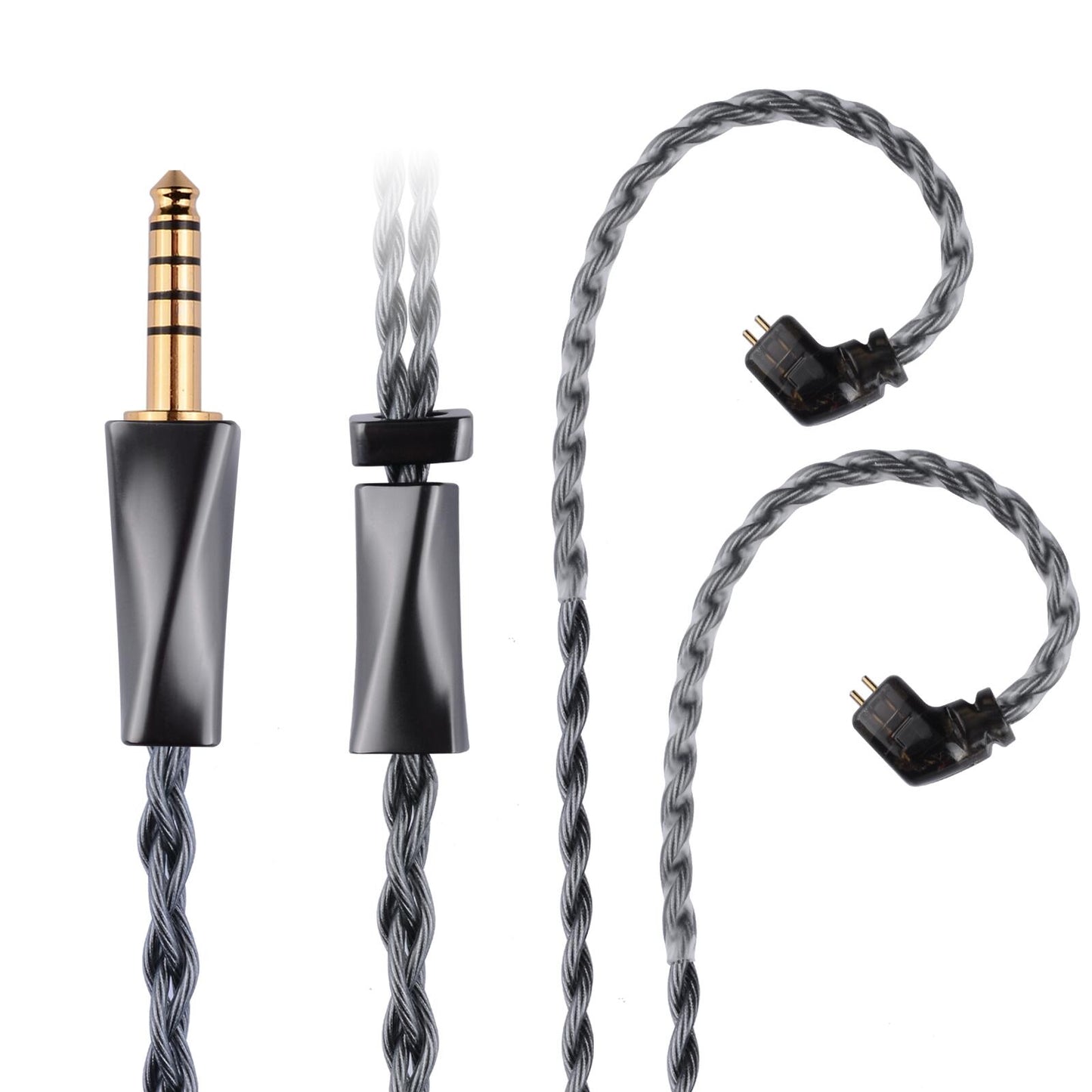 Cooyin F4 イヤホンケーブル 0.78 2PIN QDC 高純度OFC銀メッキ 高純度単結晶銅4芯リケーブル3.5MM 4.4MM TypeC KZ BA10/AS10/ZS10/ZSR/ZST/ED12/ES3/ES4/KZZS10などに対応