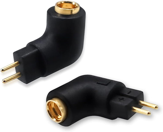 cooyin mmcx (リケーブル側) to 0.78mm (イヤホン側) アダプタ 千住銀入り錫はんだ 2U"金メッキプラグ 一体射出成形技術 音質劣化なし 線材テスト作業用 1ペア ブラック L型