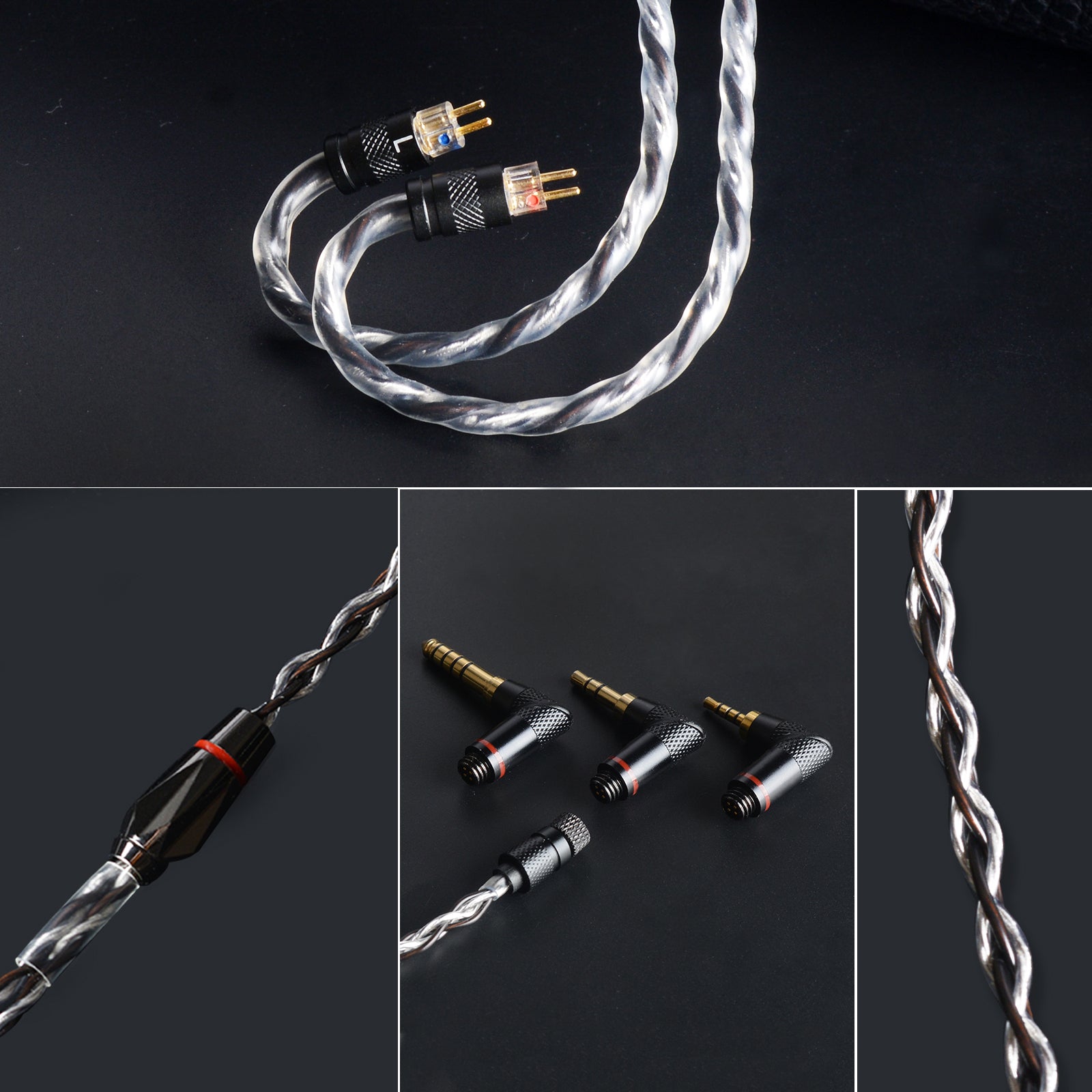 cooyin 2pin-0.78 4芯 4.4/3.5/2.5mm 3in1 ユニバーサル リケーブル