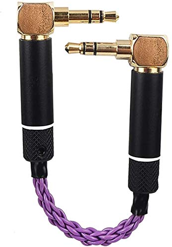cooyin オーディオケーブル 短い 銀メッキ単結晶銅 8芯 ポータブルヘッドホンアンプ(DAC) 、DAP、ヘッドホンアンプに適合する 2.5mm 4極（オス）→ 3.5mm 3極（オス）